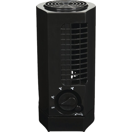 Best Comfort 12 In. 2-Speed Black Mini Tower Table Fan 15769